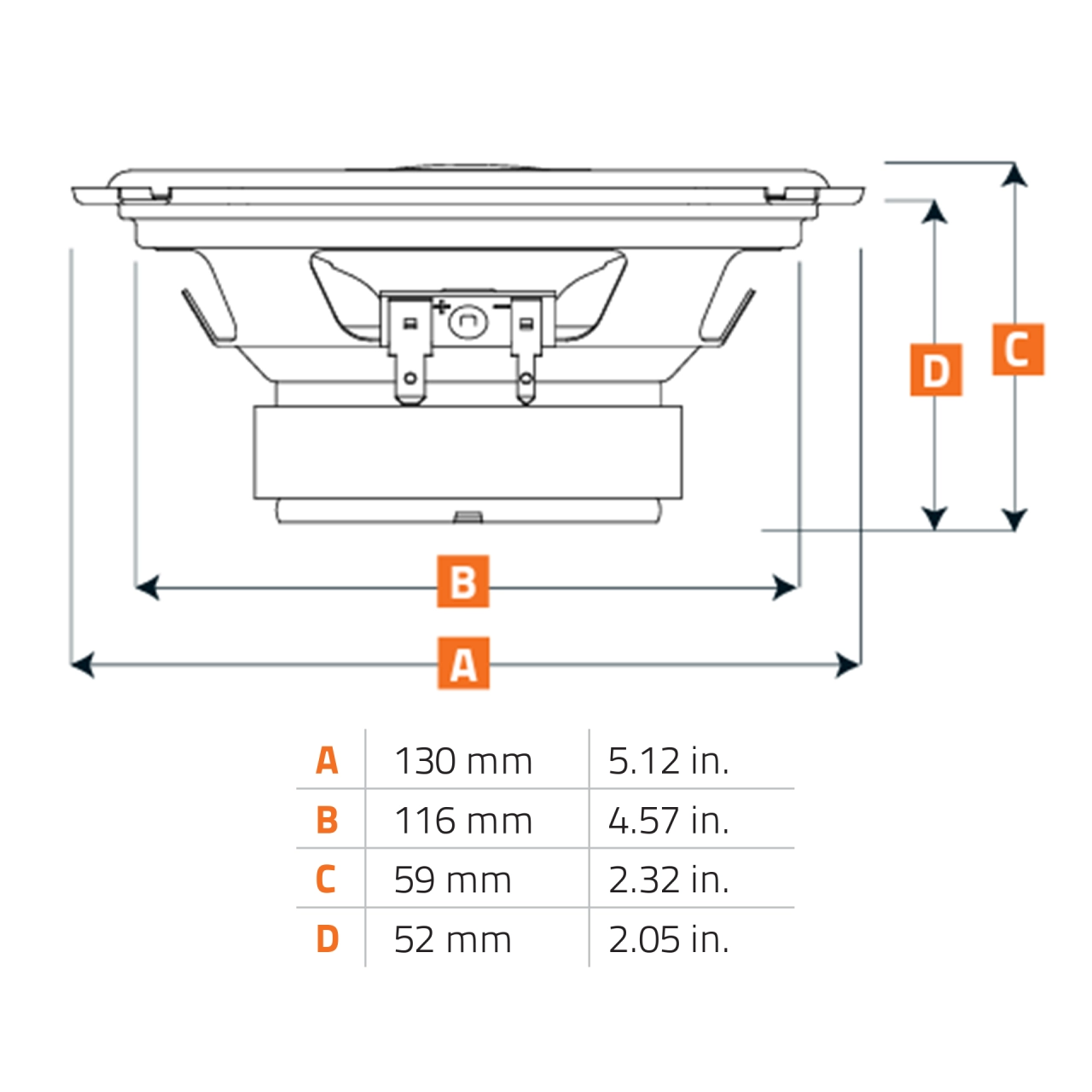 Set 2 difuzoare auto Hertz Uno X 130 set coaxial 2 căi, 130mm, 40W RMS, 4Ω