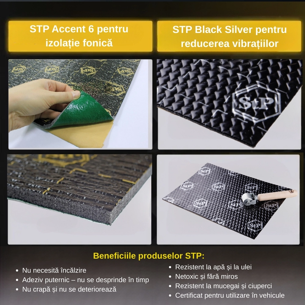 Kit de insonorizare pentru doua usi STP Black Silver - 3 Straturi Vibro Fono Termo