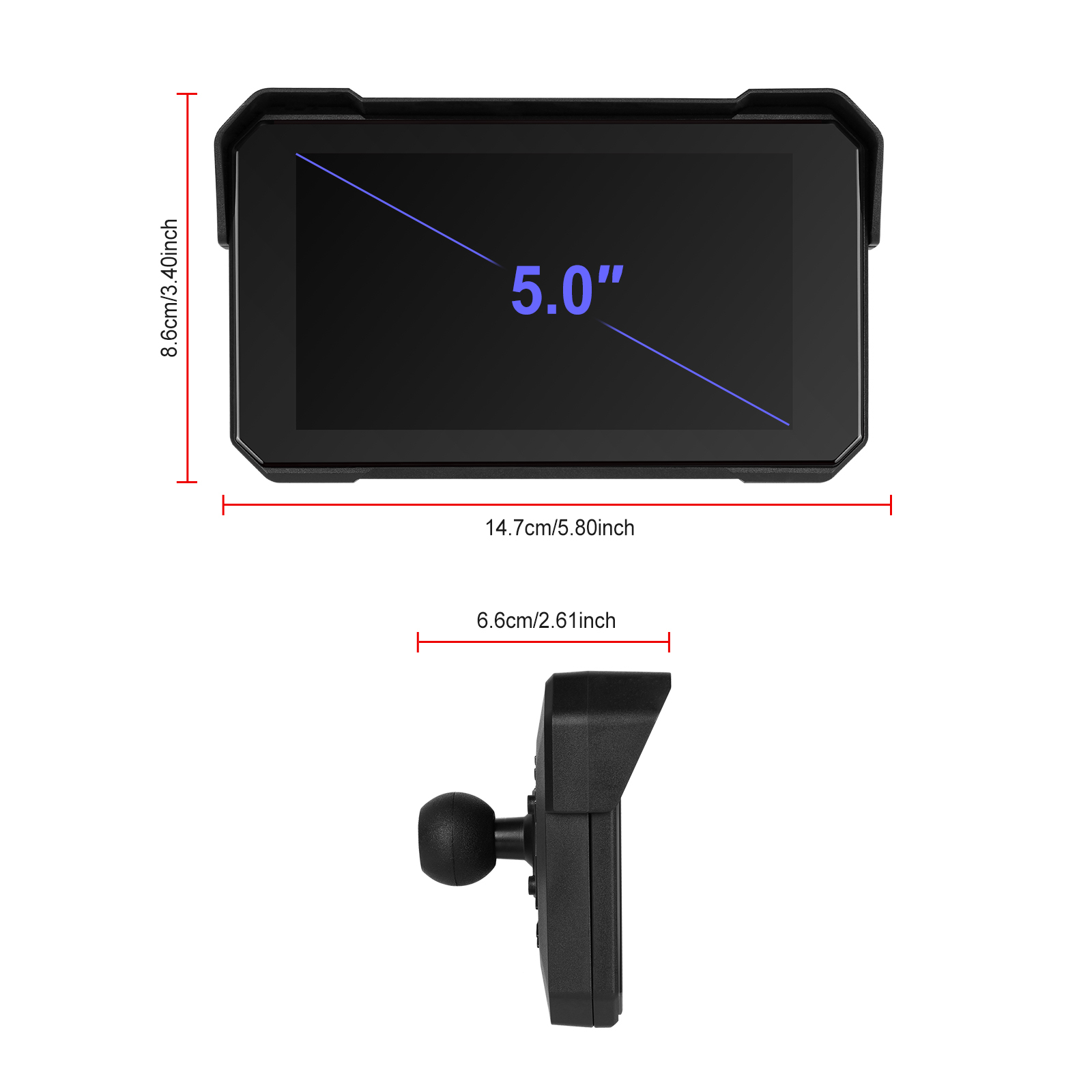 Carplay pentru Motocicleta cu ecran 5" IPS, android auto / carplay wireless