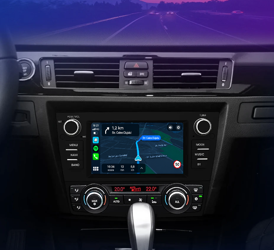 Navigatie BMW Seria 3 E90 / E91 (2004-2012), Android, Ecran 7", Carplay / Android auto