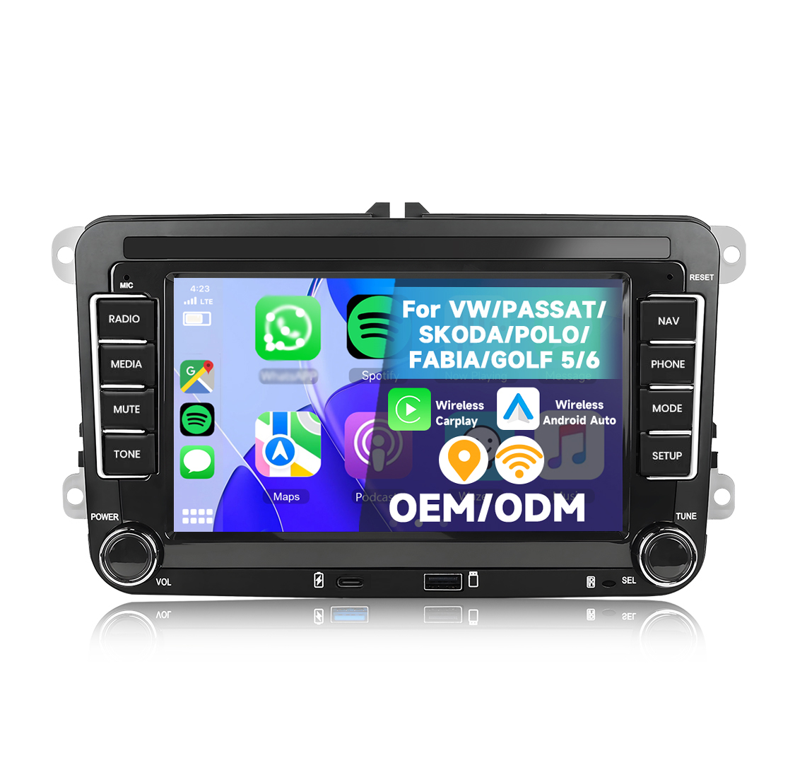 Navigatie dedicata Android 15, Volkswagen / Skoda / Seat, 4GB RAM carplay / android auto