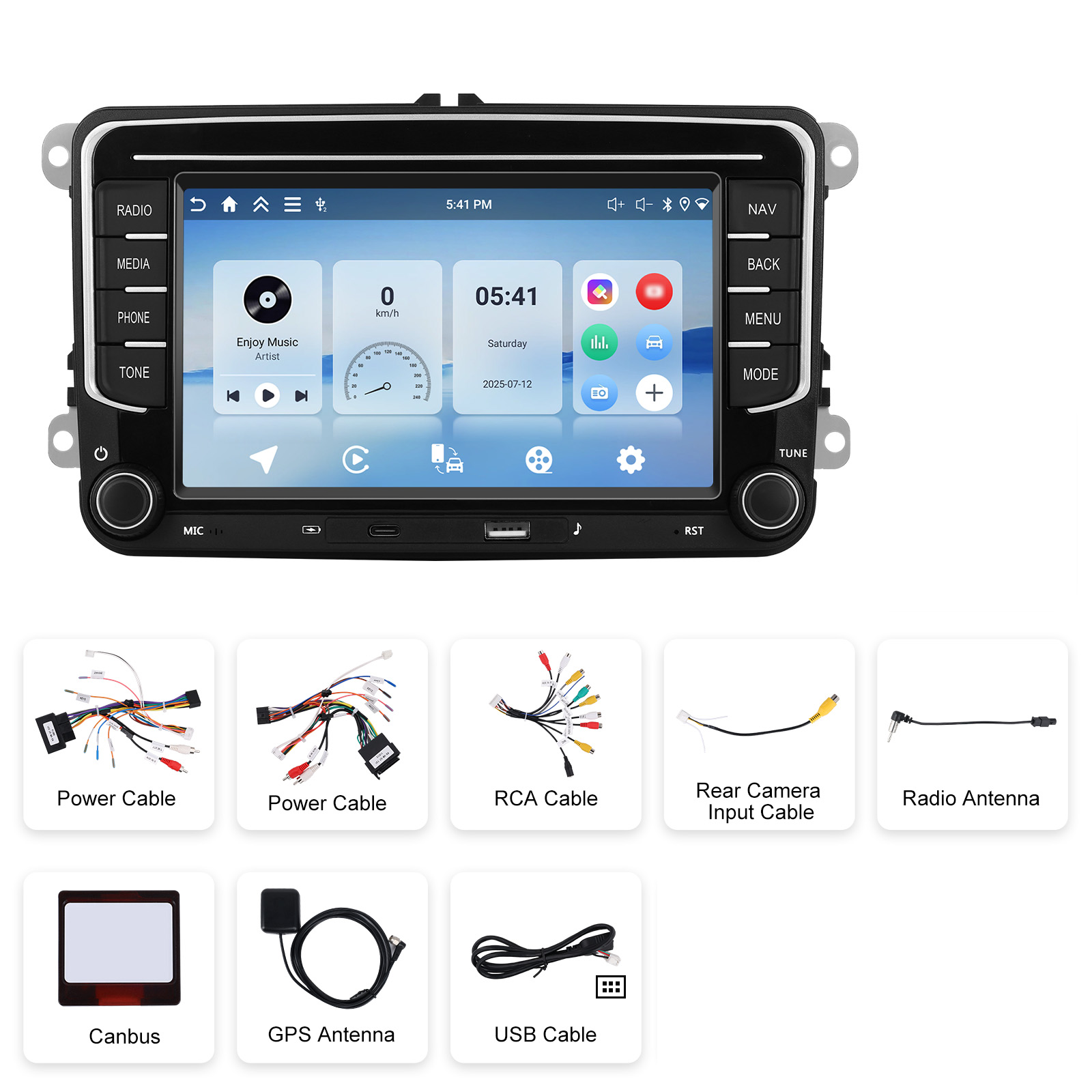 Navigatie Seat Leon (2005-2013), Ecran 7 inch, 4GB RAM 128GB, carplay / android auto, incarcare USB