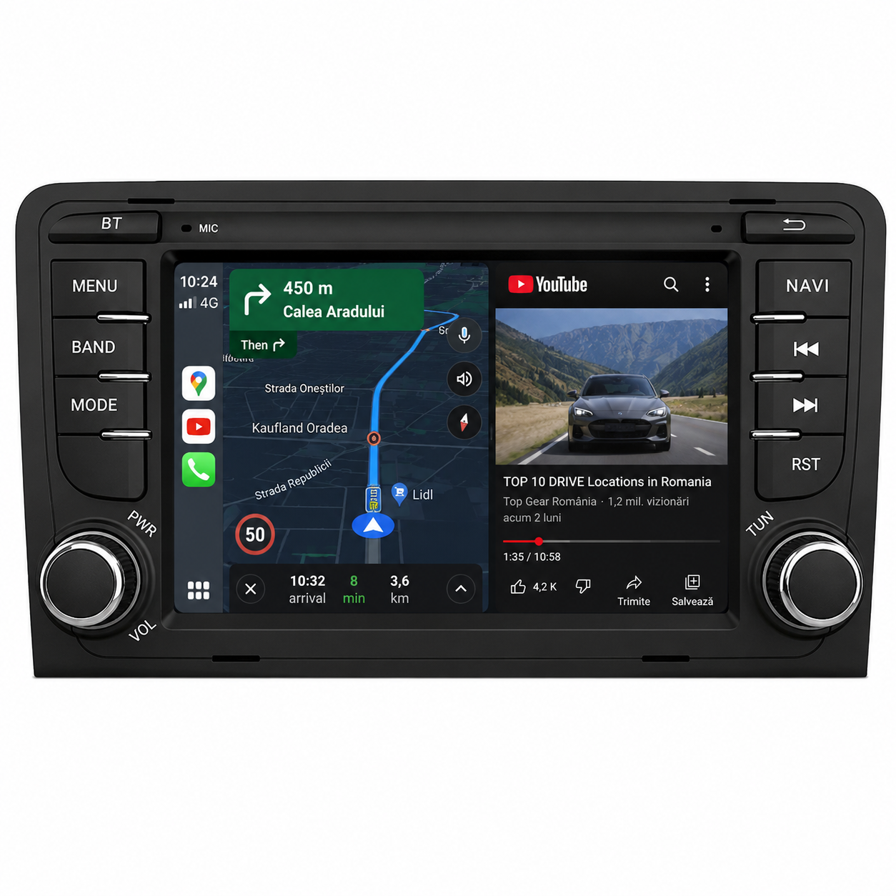 Navigatie dedicata Android 15, Audi A3 8P (2003-2013) 4GB RAM carplay / android auto