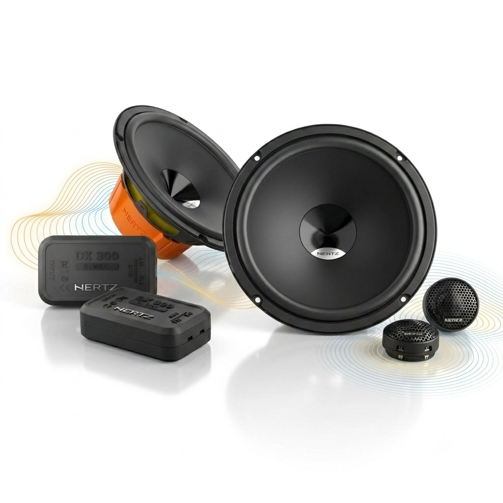 Set 2 difuzoare auto Hertz Dieci DSK 165.3, set sistem 2 căi, 165mm, 80W RMS, 4Ω