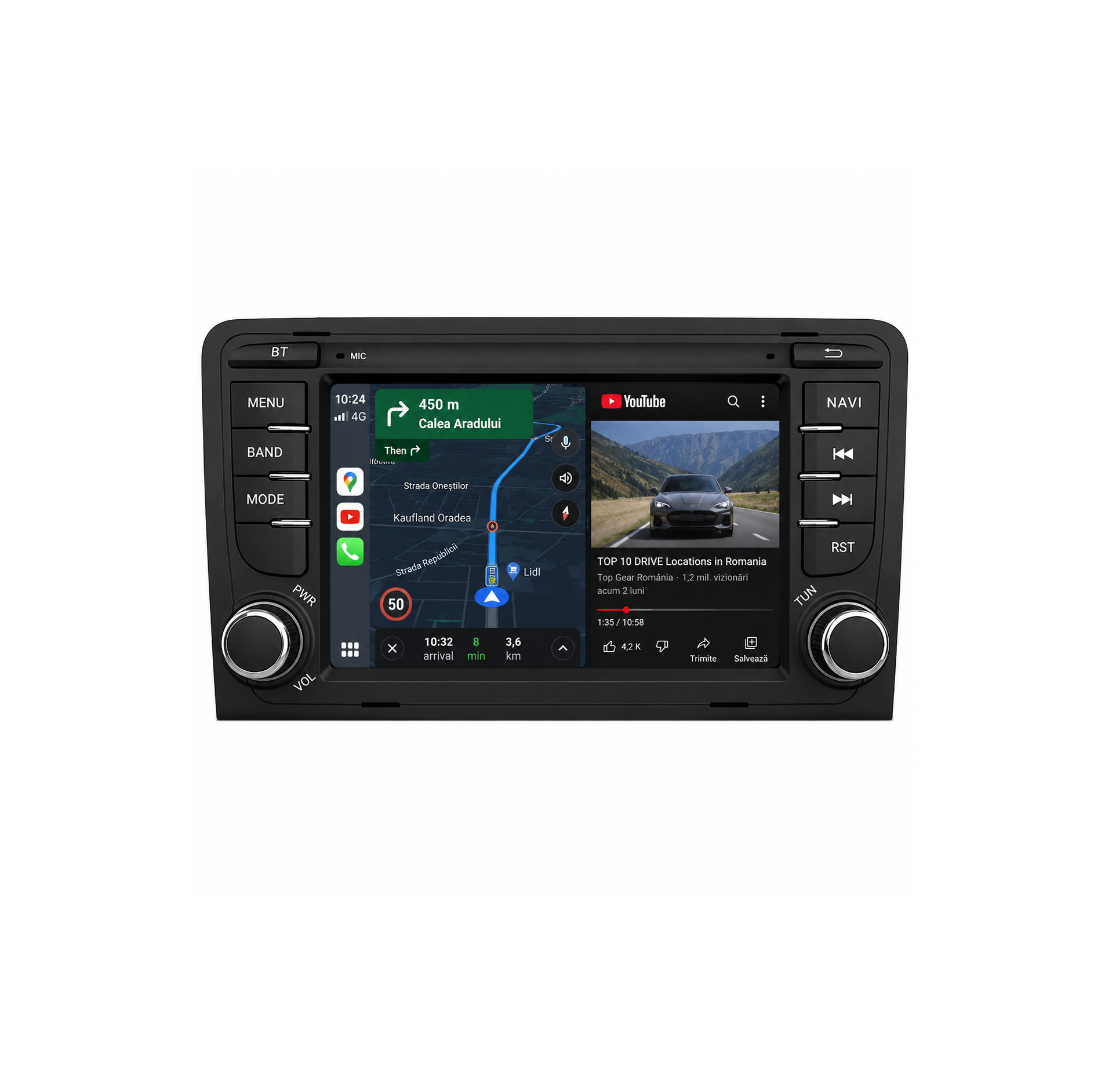 Navigatie Audi a3 2003 - 2013, Android, 7", Carplay / Android auto