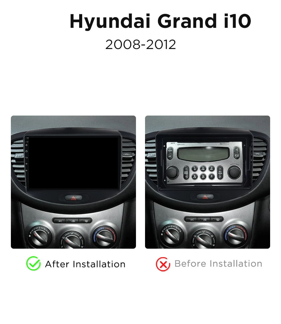 Navigatie Hyundai i10 (2007-2013), Ecran 9 inch, Carplay / Android auto, Youtube, Waze