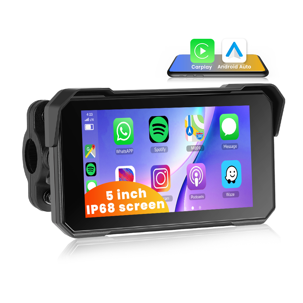 Carplay pentru Motocicleta cu ecran 5" IPS, android auto / carplay wireless