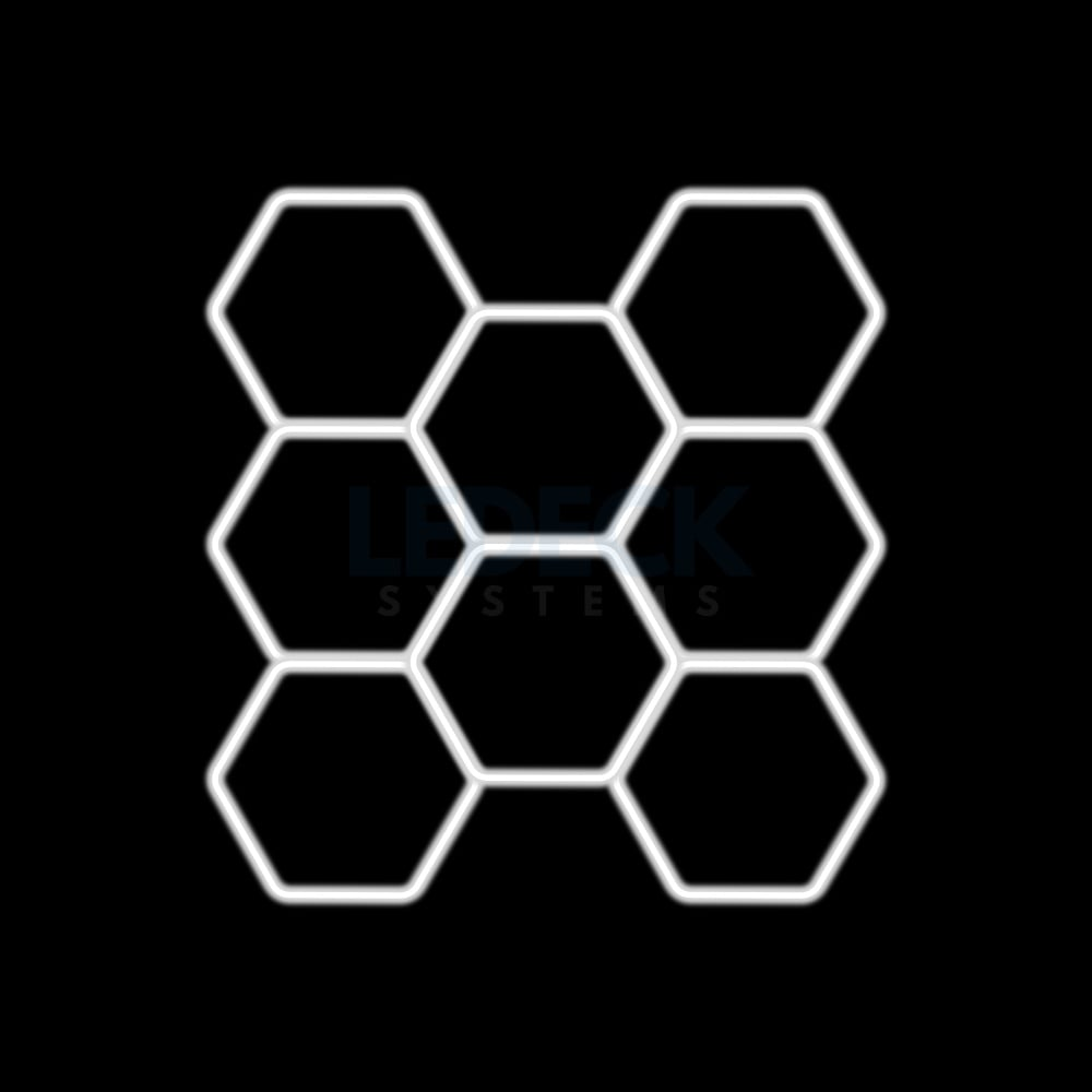 Lumină LED Hexagonală – 8 Module 236x246CM - Garaj, Dormitor, Cameră Gaming, Spații Private
