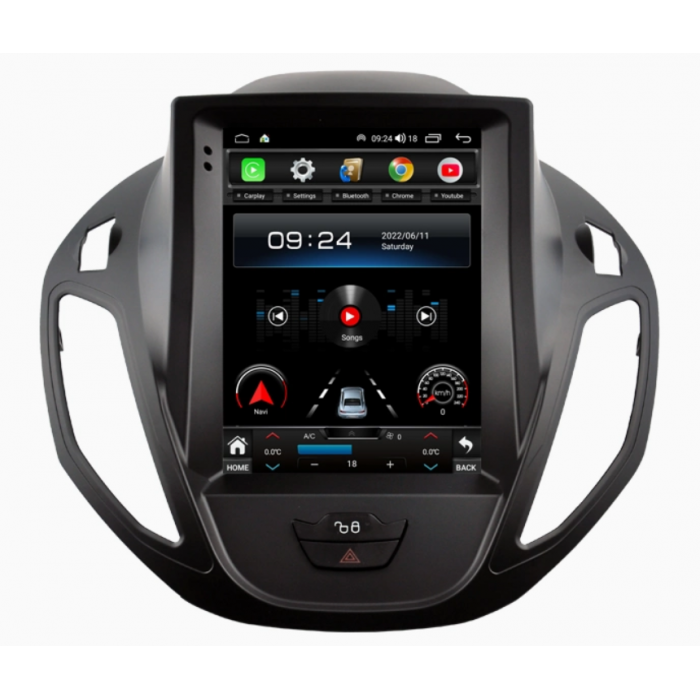 Navigatie Ford B-Max (2014-2018), Ecran tip tesla 9,7 inch, Carplay / Android auto, Youtube, Waze