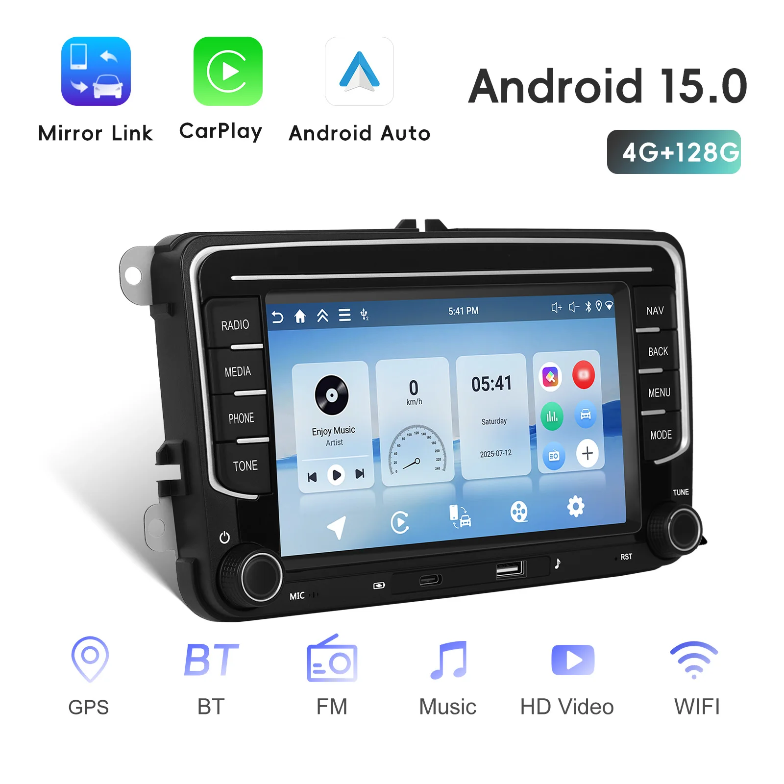 Navigatie Seat Leon (2005-2013), Ecran 7 inch, 4GB RAM 128GB, carplay / android auto, incarcare USB
