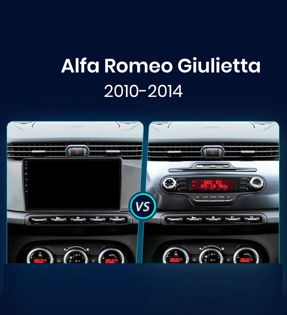 Navigatie Alfa Romeo Giulietta (2010-2014), Ecran 9 inch, Carplay / Android auto, Youtube, Waze