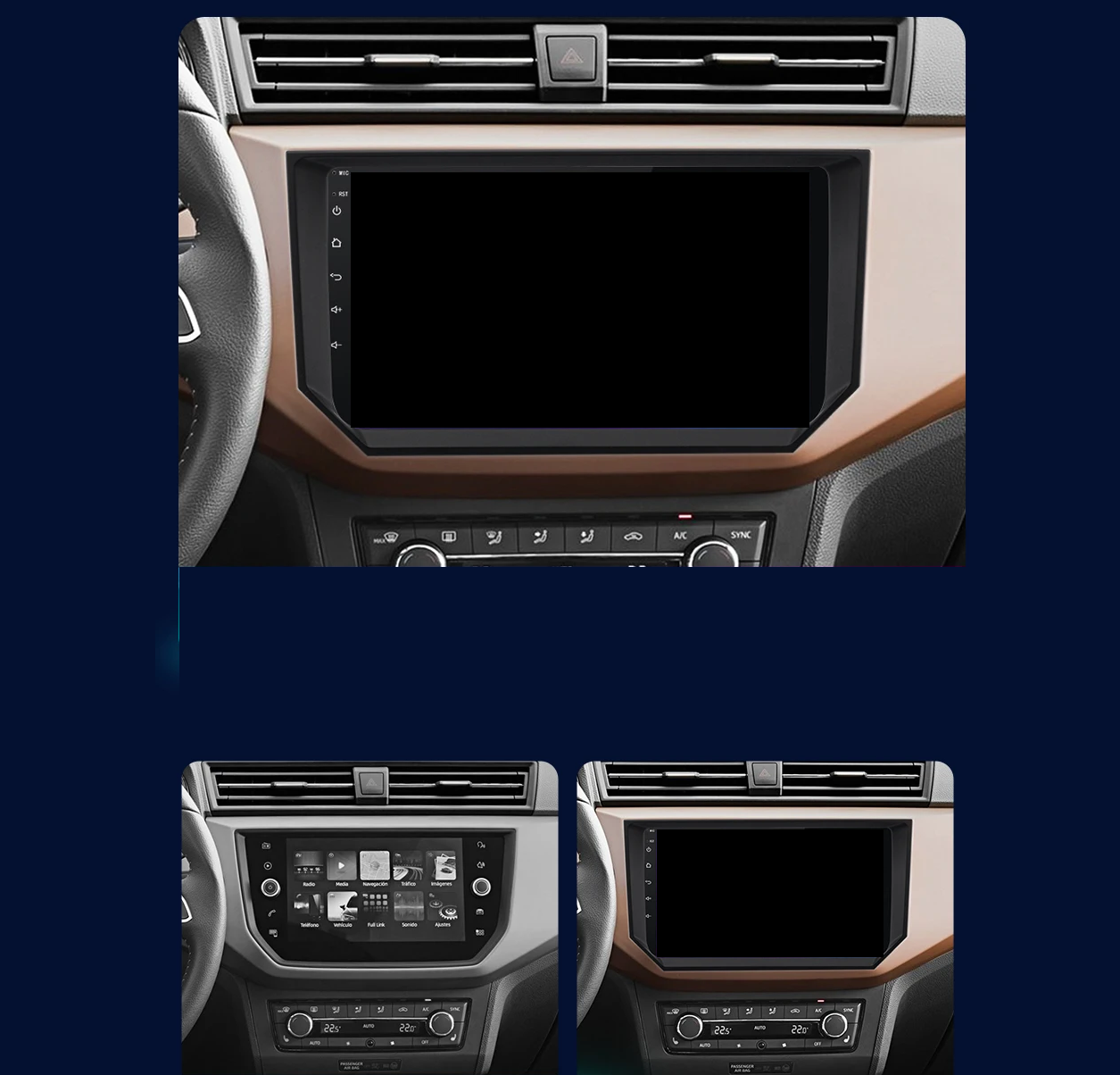 Navigatie Seat Ibiza 5 (2017-2022), Ecran 9 inch, Carplay / Android auto, Youtube, Waze