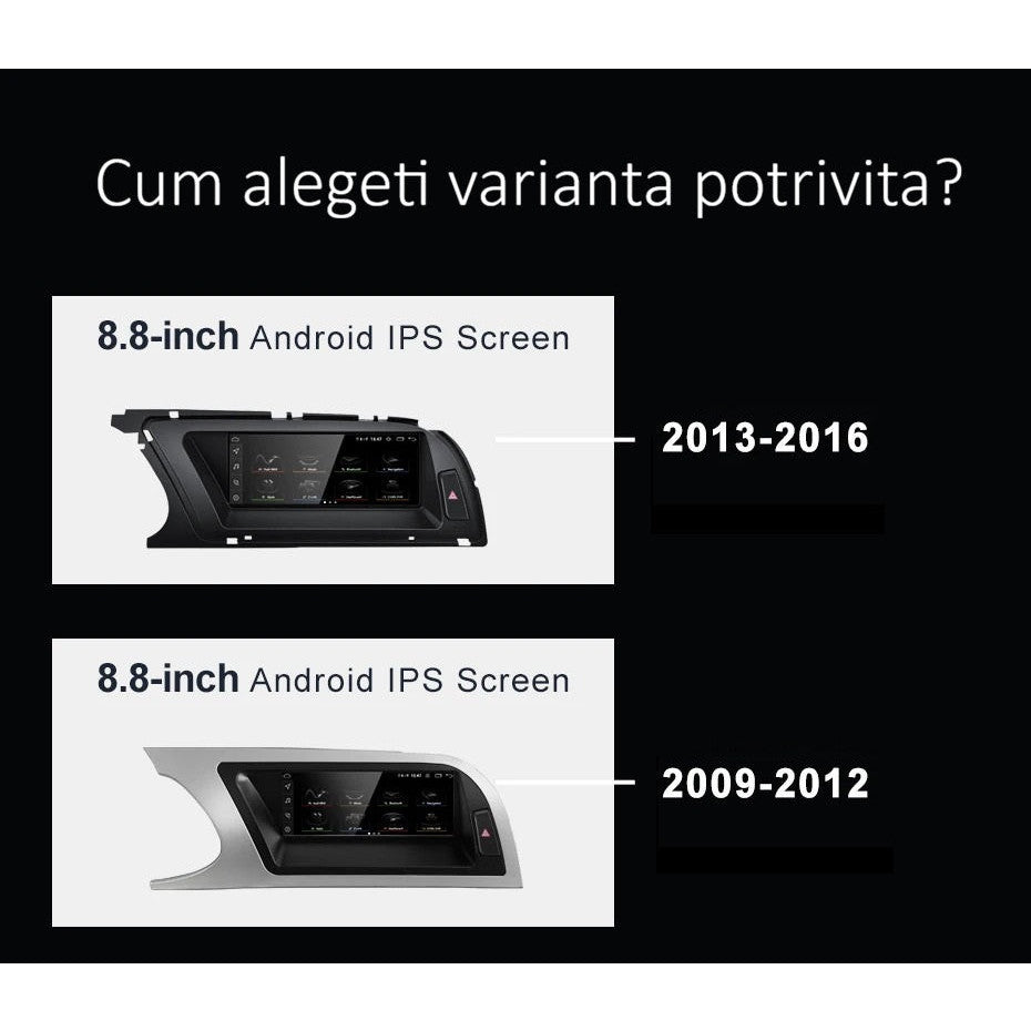 Navigatie Audi A4 / A5 B8 2008-2016, Android, Carplay, Bluetooth, Youtube, Waze