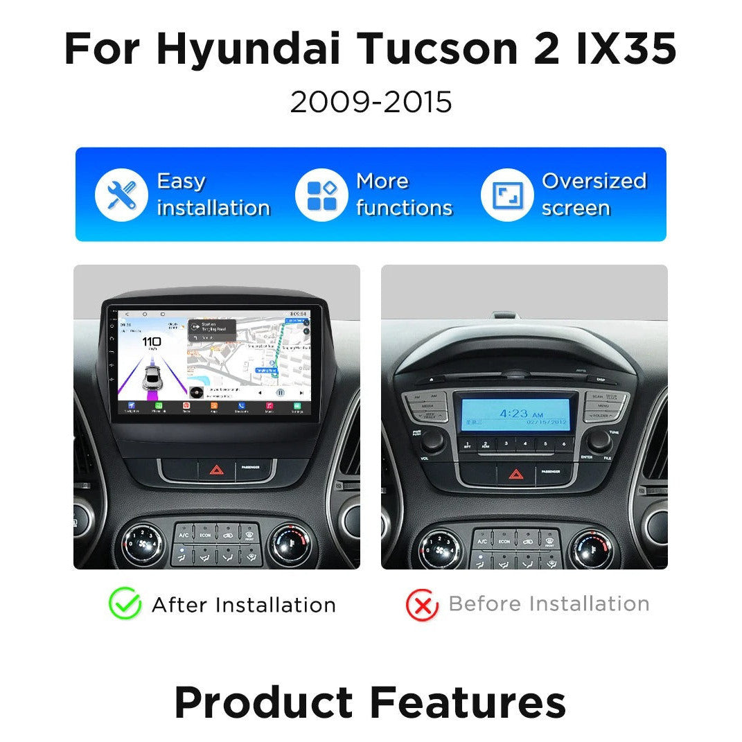 Navigatie Hyundai Tucson (2009-2015), Ecran 10 inch, Carplay Android Auto, Youtube, Waze