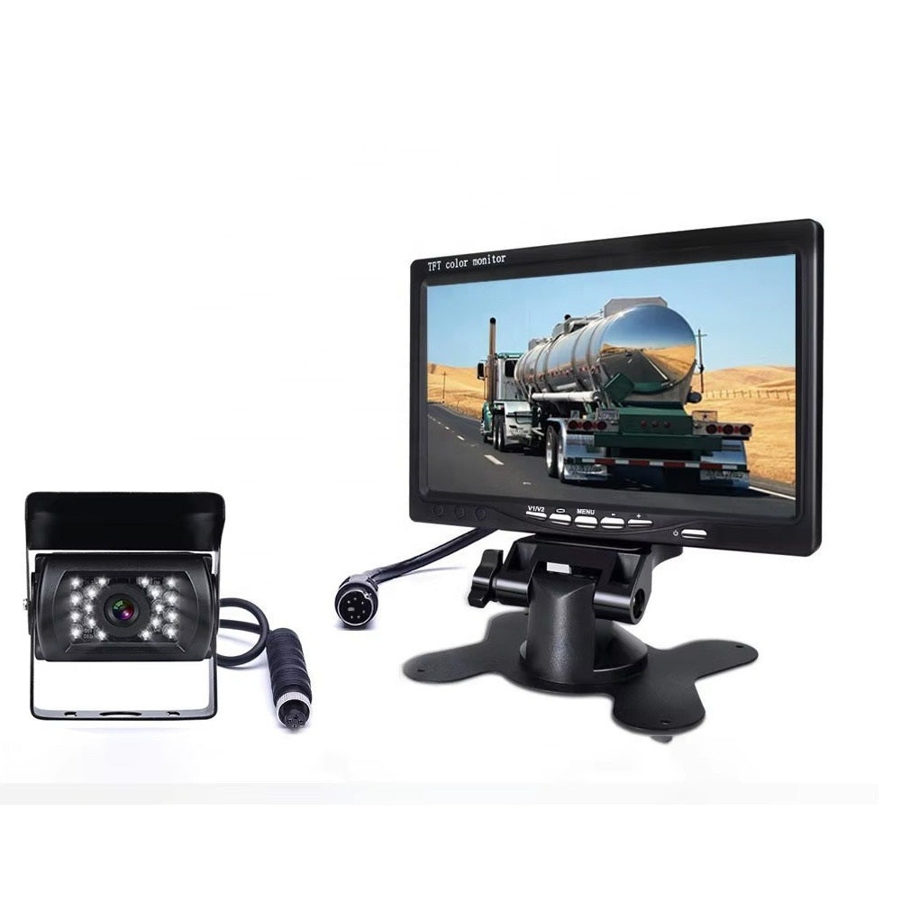 Kit marsarier camera si display de 7" 12V~24V, pentru Camioane, Autocare, Bus-uri, autoturisme