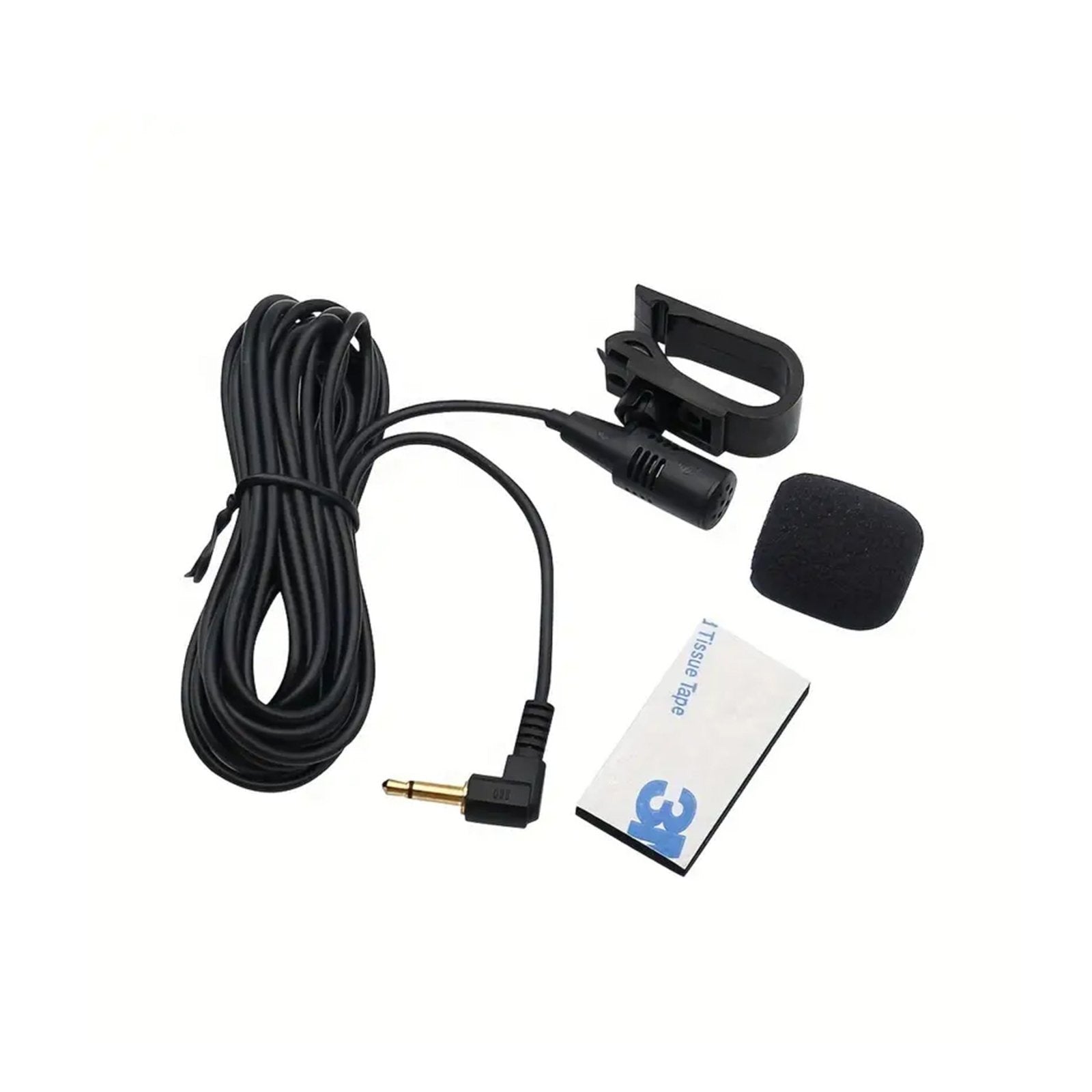 Microfon extern pentru navigatie android si player auto, jack 3.5mm, cu burete pentru reducere zgomot fundal