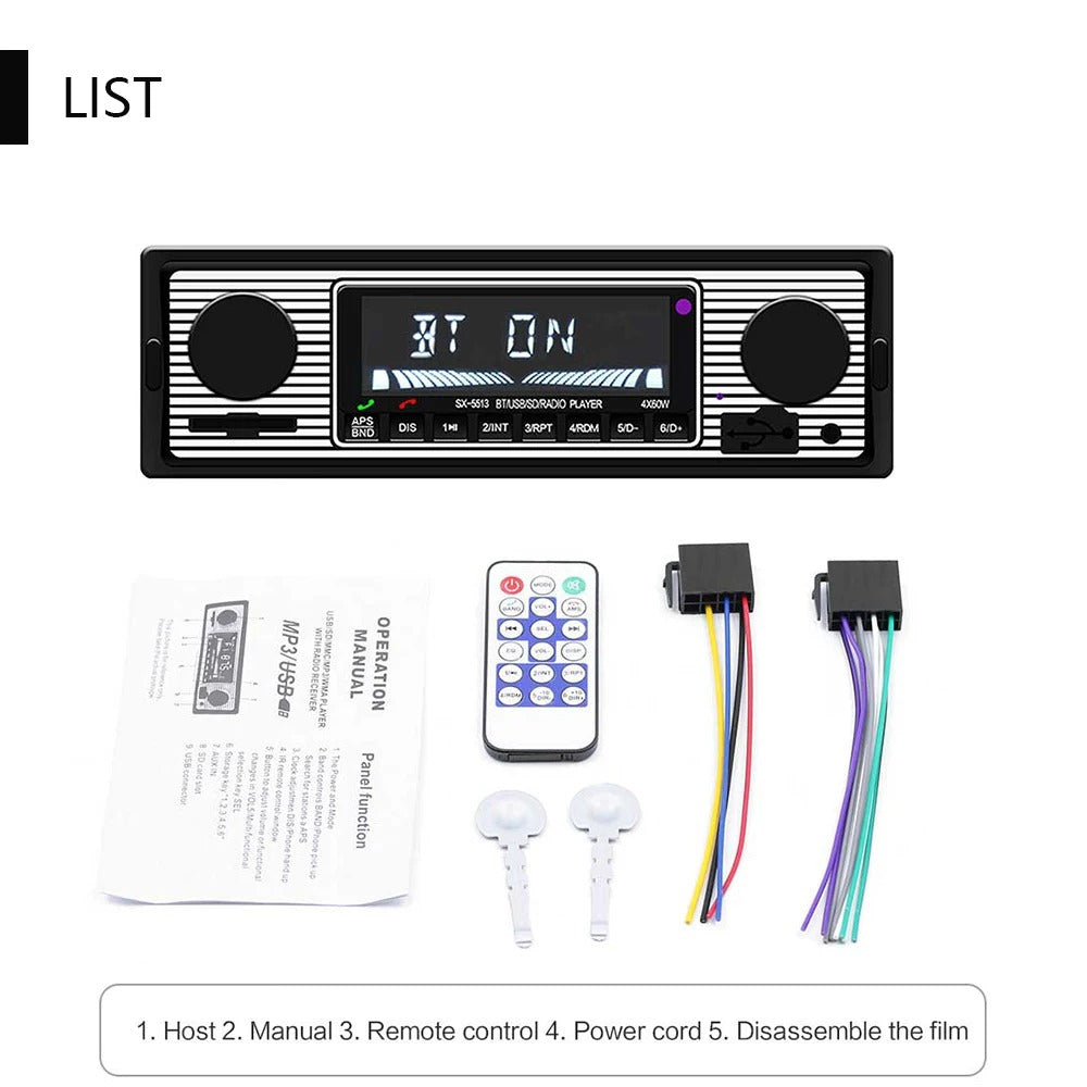 Mp3 player radio auto, bluetooth, aux, card sd, USB