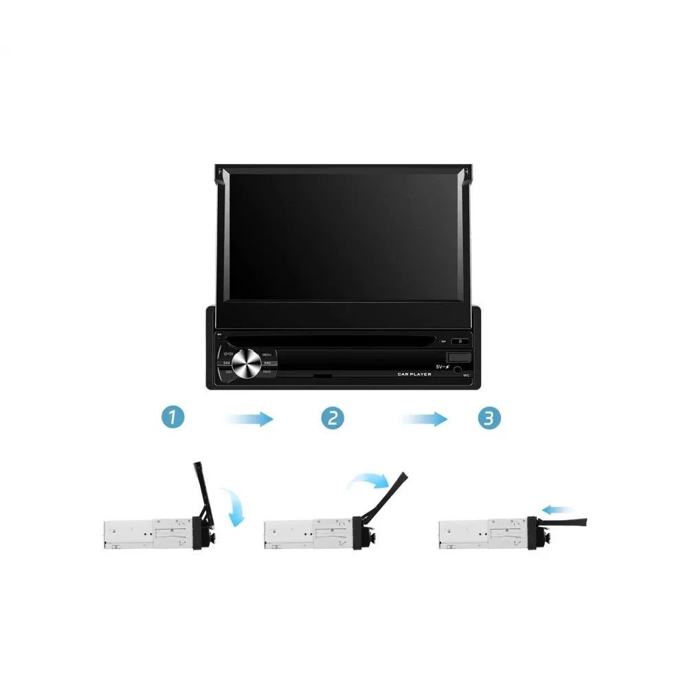 Navigatie 1DIN, Ecran retractabil, 4GB RAM 64GB, 4core carplay / android auto