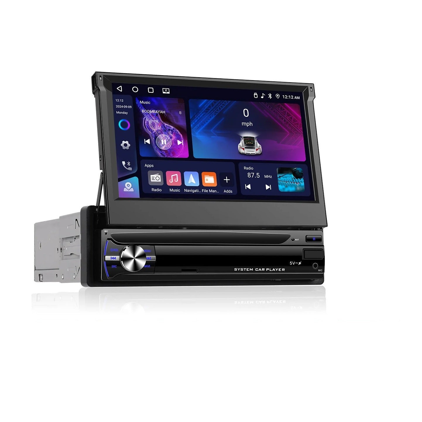 Navigatie 1DIN, Ecran retractabil, 4GB RAM 64GB, 4core carplay / android auto