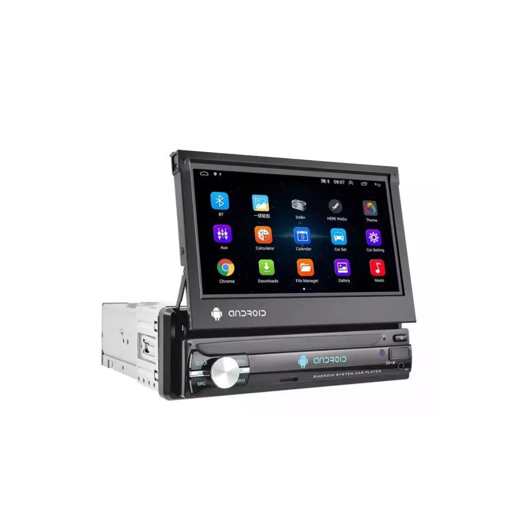 Navigatie 1DIN, Ecran retractabil, 2GB RAM 64GB, Android, Bluetooth, Wifi, Carplay / Android Auto
