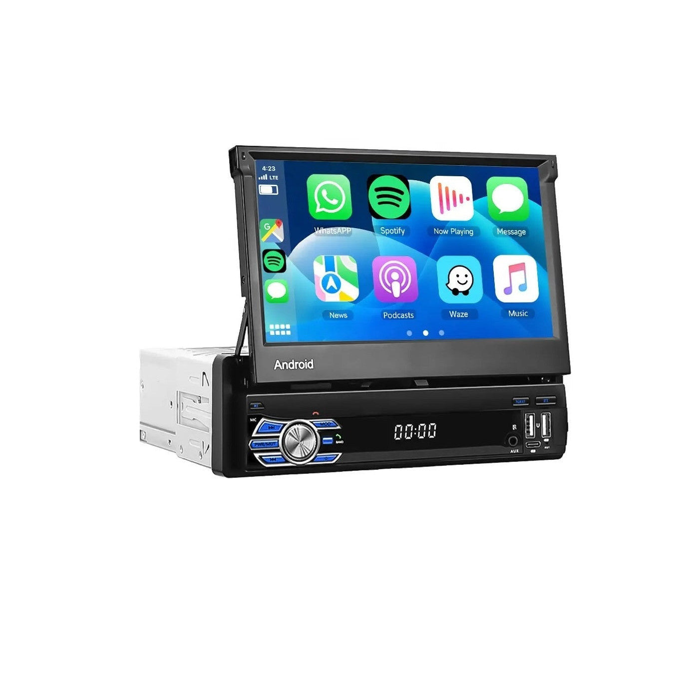 Navigatie 1DIN, Ecran retractabil, 2GB RAM 64GB, Android, Bluetooth, Wifi, Carplay / Android Auto