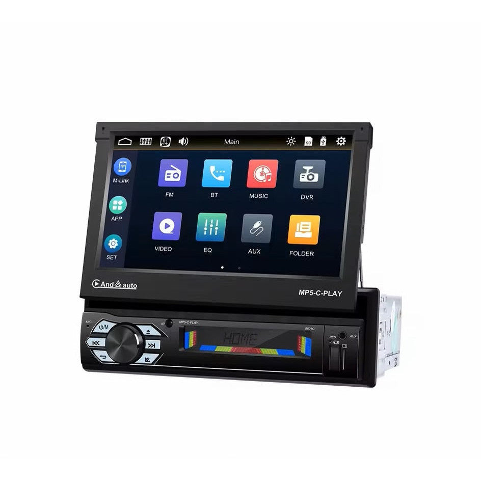 Navigatie MP5 player 1DIN, Ecran retractabil electric de la buton, Wince, Bluetooth, Usb, Mirrorlink