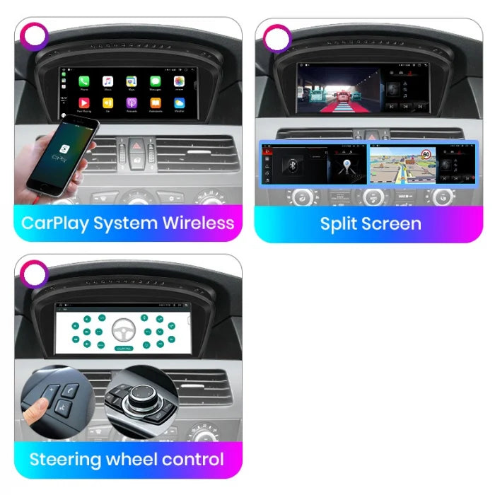 Navigatie bmw, seria 3 5, E60 E61 E63 E64 E90 E91 E92 (2009-2010), 2GB ram android CIC, carplay / android auto