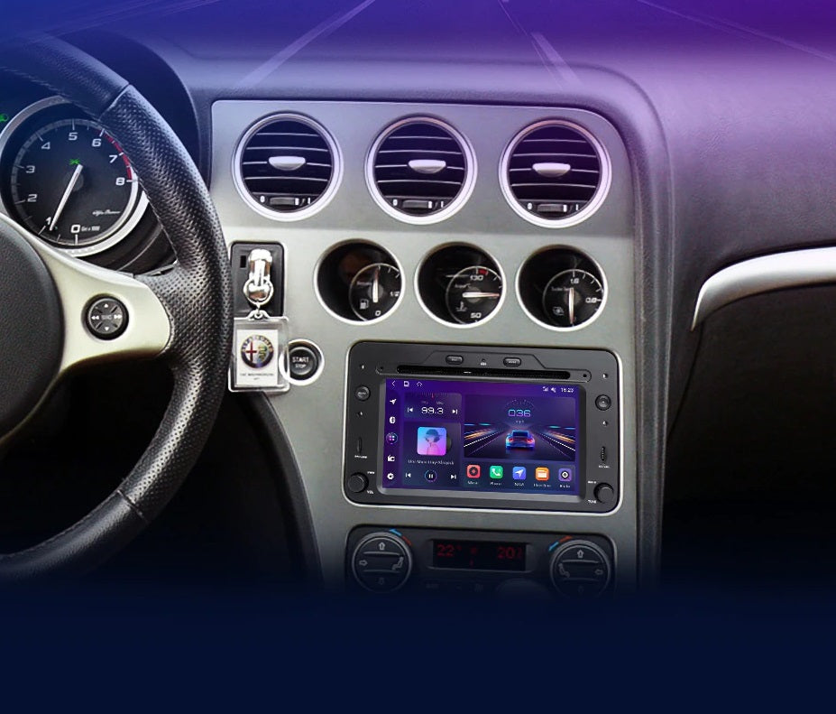 Navigatie Alfa Romeo 159, Brera, Spider, Android 12, 2GB RAM 32GB, google maps, youtube, wifi, waze, bluetooth