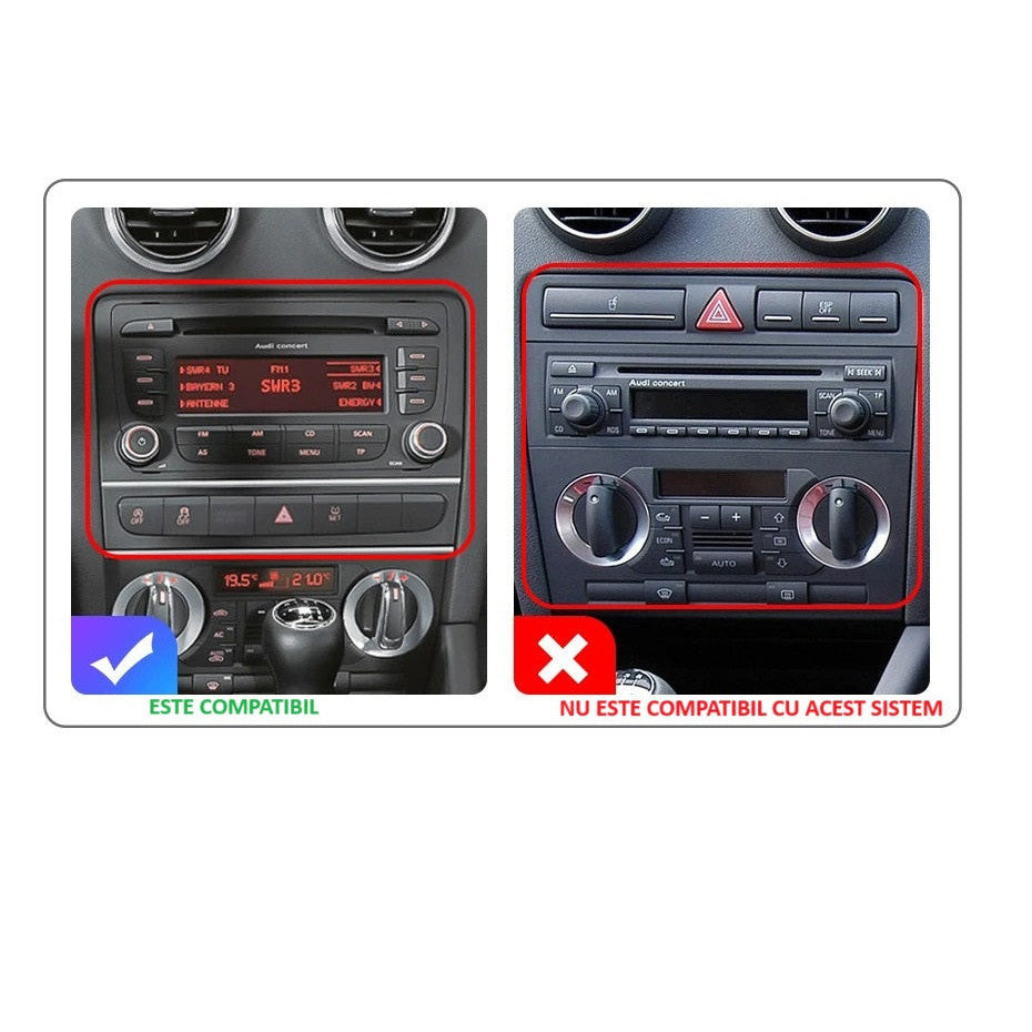 Navigatie Audi A3 (2003-2011), Android, Ecran 9 inch 2K, 12GB RAM 256GB, 8-core