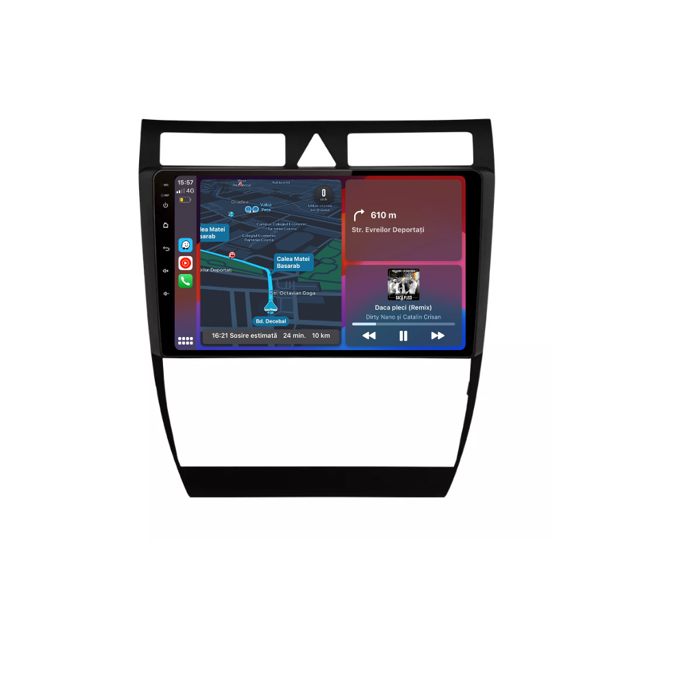 Navigatie audi a6 c5 1997-2006, android 12, 1GB RAM, wifi, waze, youtube, google maps, bluetooth