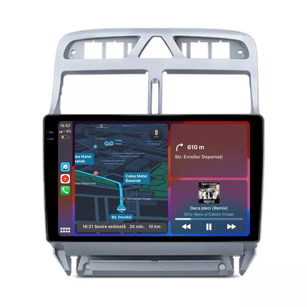 Navigatie Peugeot 307 2002-2013, Android 13,Ecran 2K, 4GB RAM 64GB, Octa Core, carplay /android auto