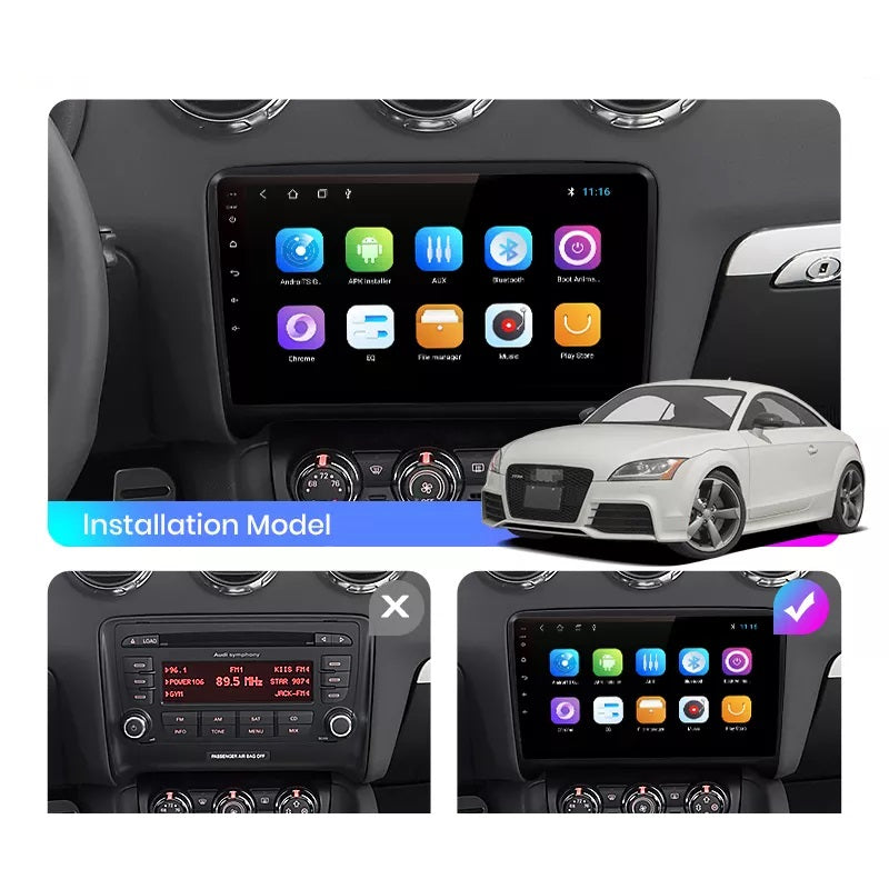 Navigatie audi TT 2006-2014, Android 12, 1GB RAM 32GB, google maps, youtube, waze, wifi, bluetooth