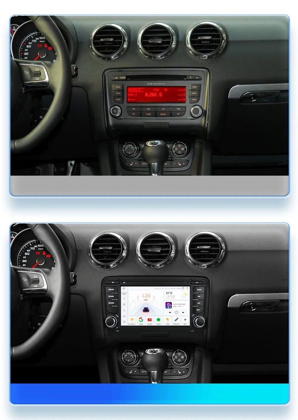 Navigatie audi TT (2006-2014), Android 12, 2GB RAM 64GB