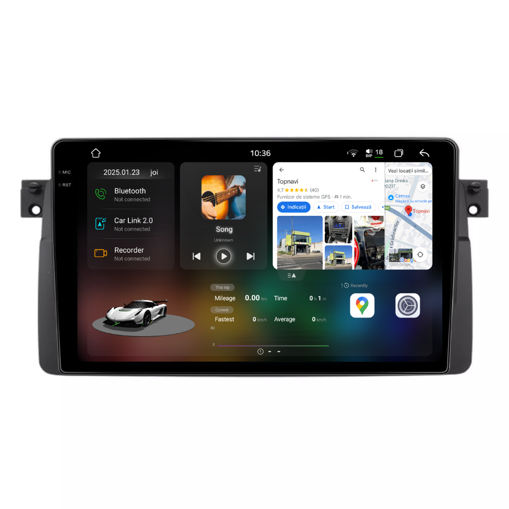 Navigatie BMW E46 (1998-2006), Android, Ecran 9 inch 2K, 12GB RAM 256GB, 8-core