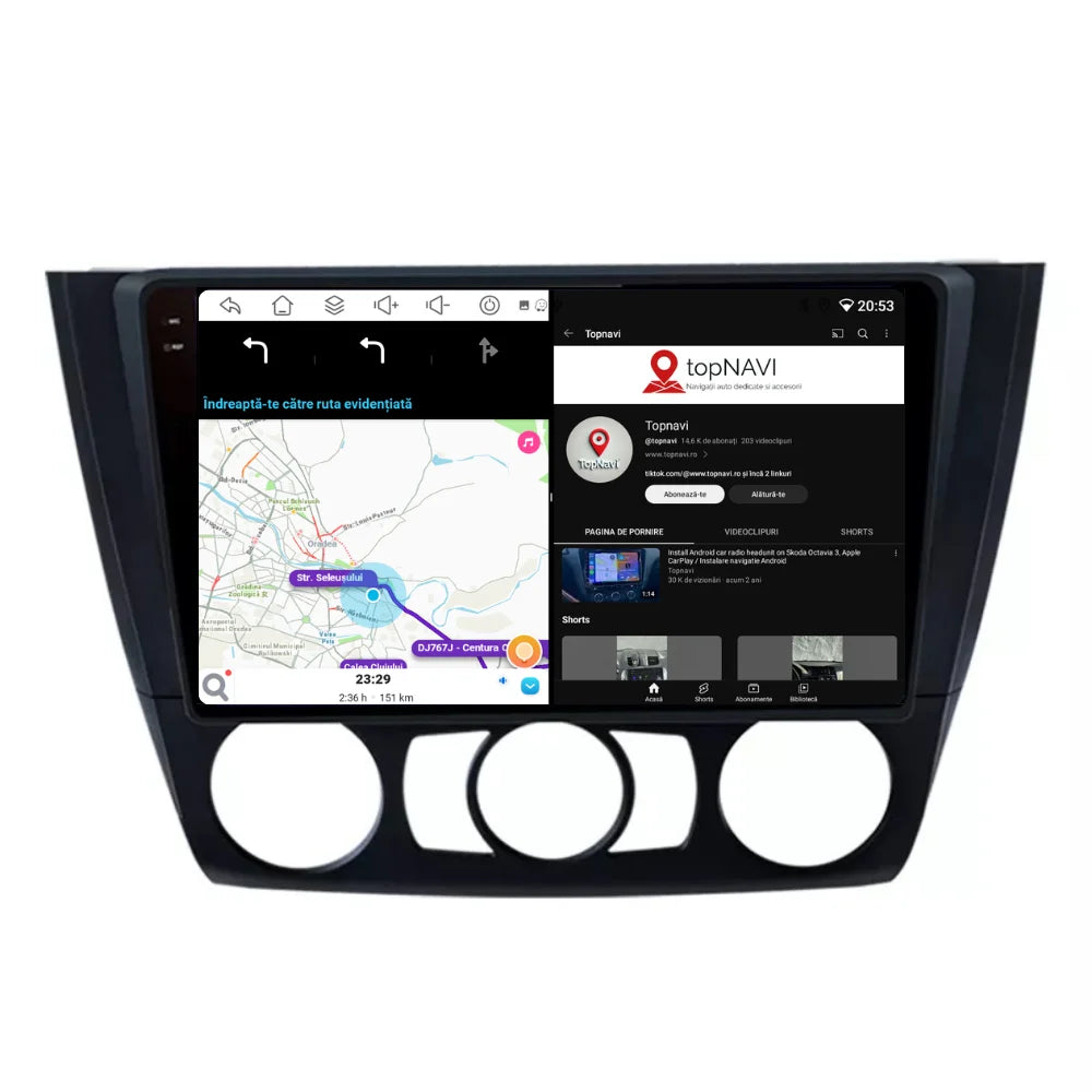 Navigatie Bmw Seria 1 E81 E82 E87 E88 (2003-2014), Android, Ecran 9 inch, 6GB RAM 128GB, 8-core