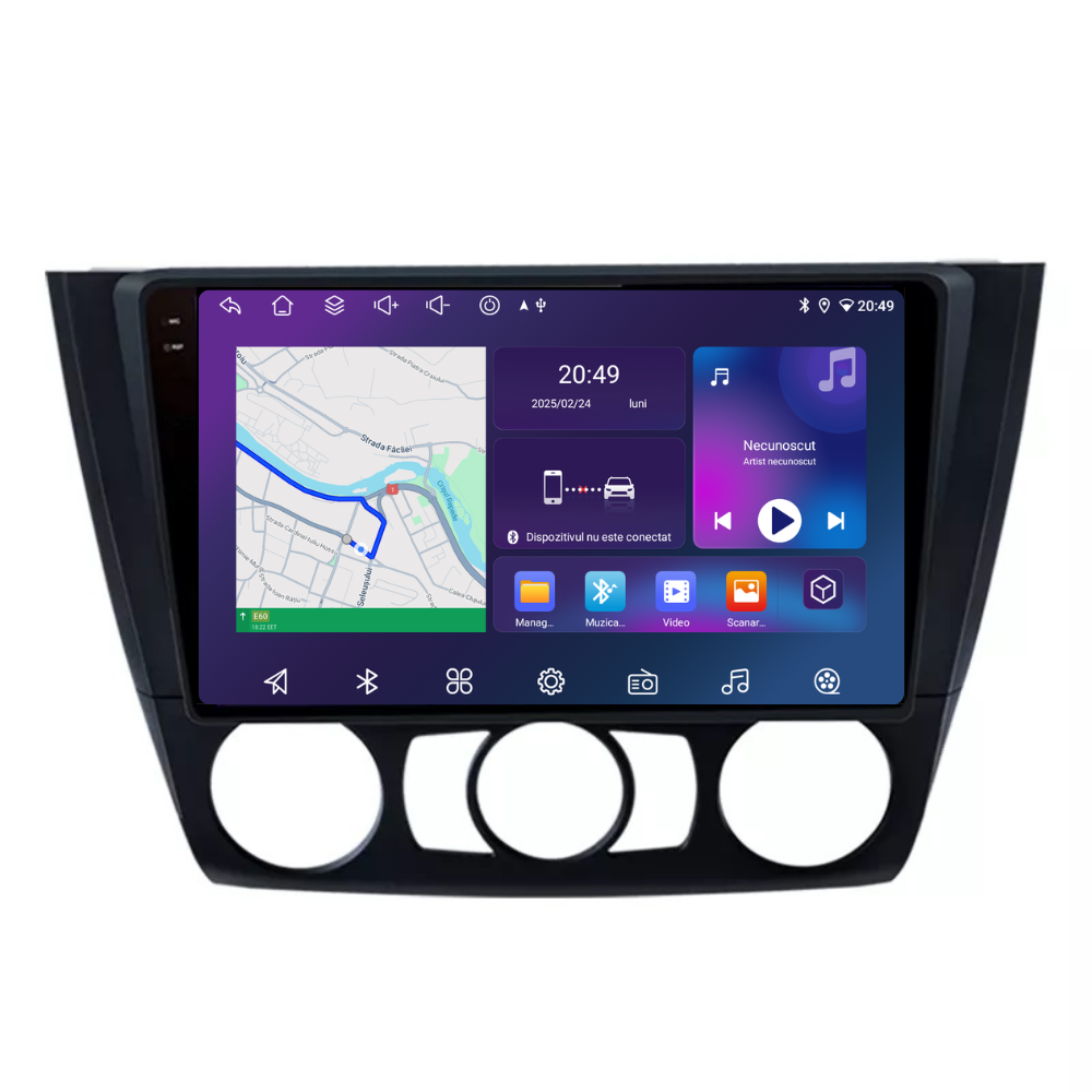 Navigatie Bmw Seria 1 E81 E82 E87 E88 (2003-2014), Android, Ecran 9 inch, 6GB RAM 128GB, 8-core