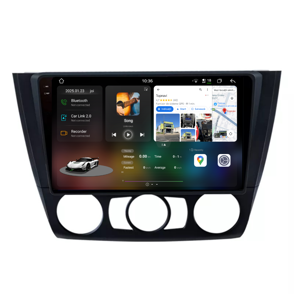 Navigatie Bmw Seria 1 E87 / E88 (2004-2011), Android, Ecran 9 inch 2K, 12GB RAM 256GB, 8-core
