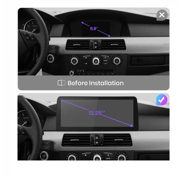 Navigatie BMW Seria 5 E60 (2009-2010), Android, 8GB RAM 256GB, Ecran 12.3 inch, 8-core, sistem CIC
