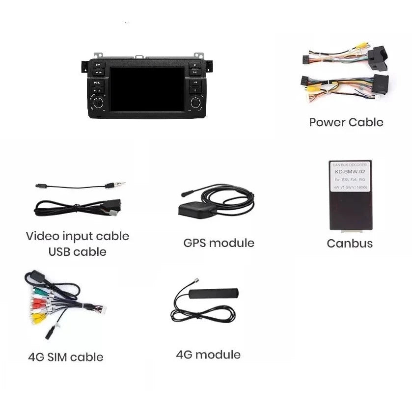 Navigatie Bmw seria 3 E46 (1998-2006), 4GB RAM 64GB, ecran 7 inch