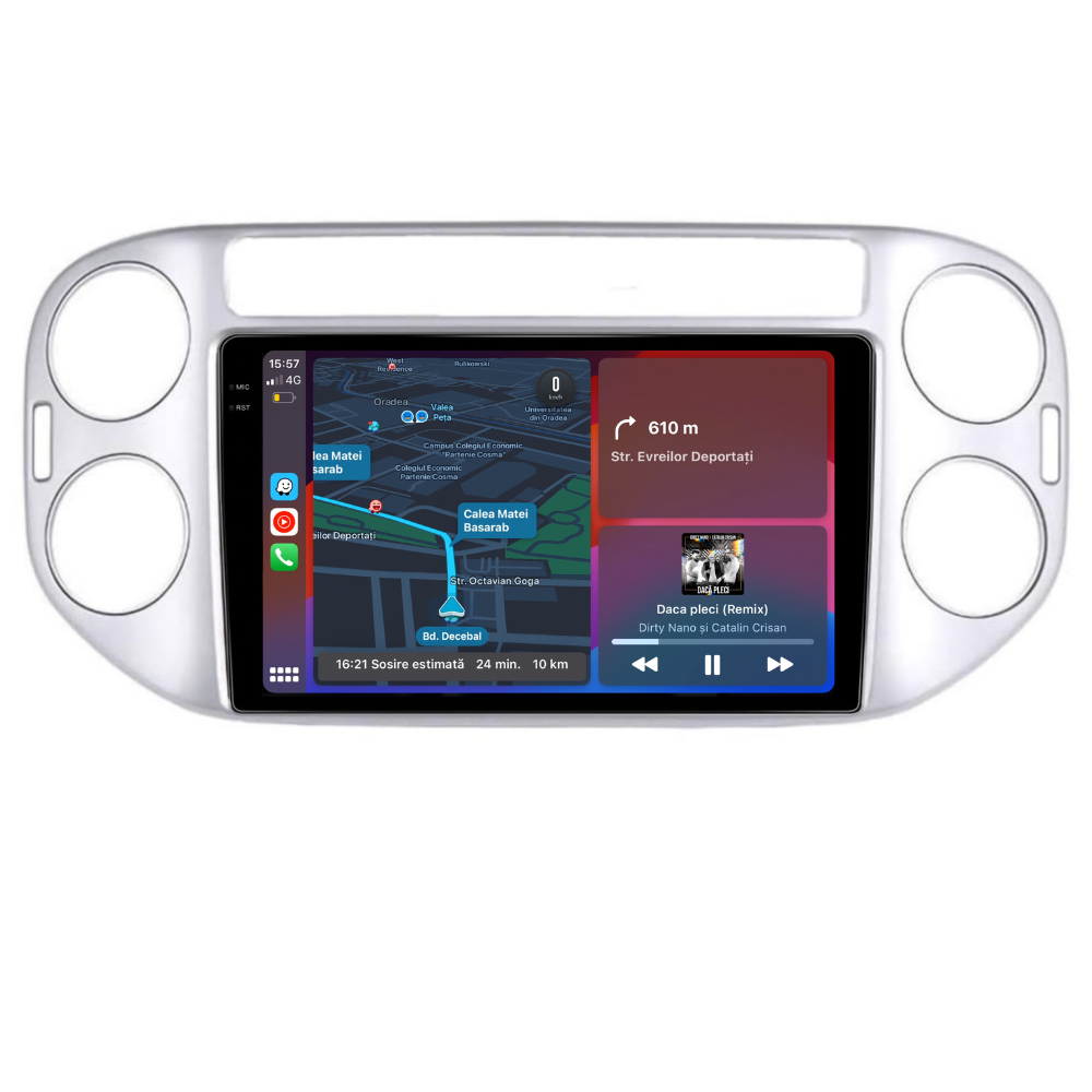 Navigatie Volkswagen Tiguan 2011-2016, Android 13,Ecran 2K, 4GB RAM 64GB, Octa Core, carplay /android auto