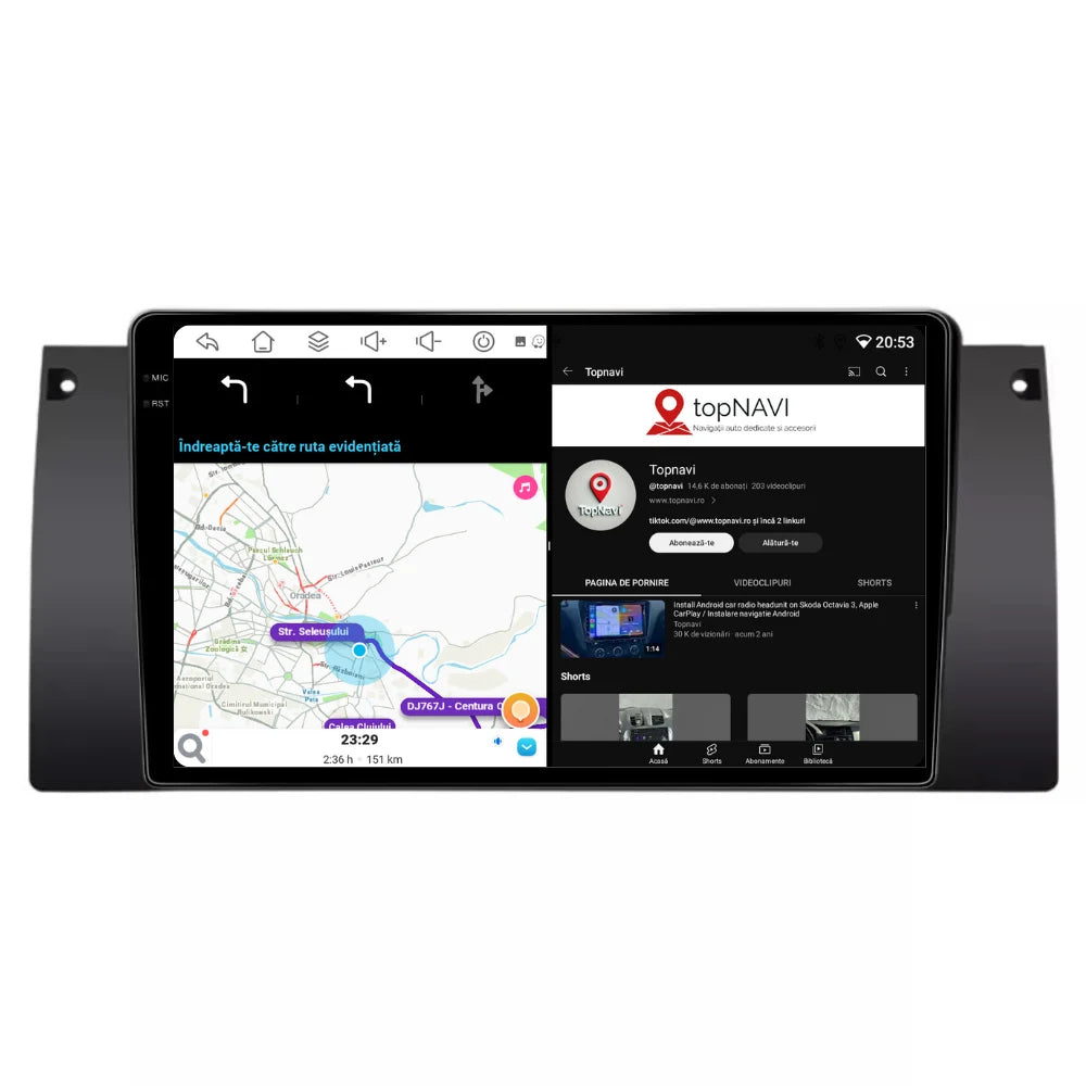 Navigatie Bmw Seria 5 E39 ,X5 E53 (1995-2006), Android, Ecran 9", Carplay / Android auto