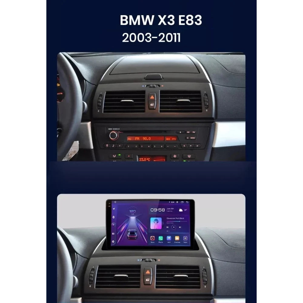 Navigatie BMW x3 E83 2004 - 2012, Android 13,Ecran 2K, 8GB RAM 256GB, Octa Core, carplay /android auto