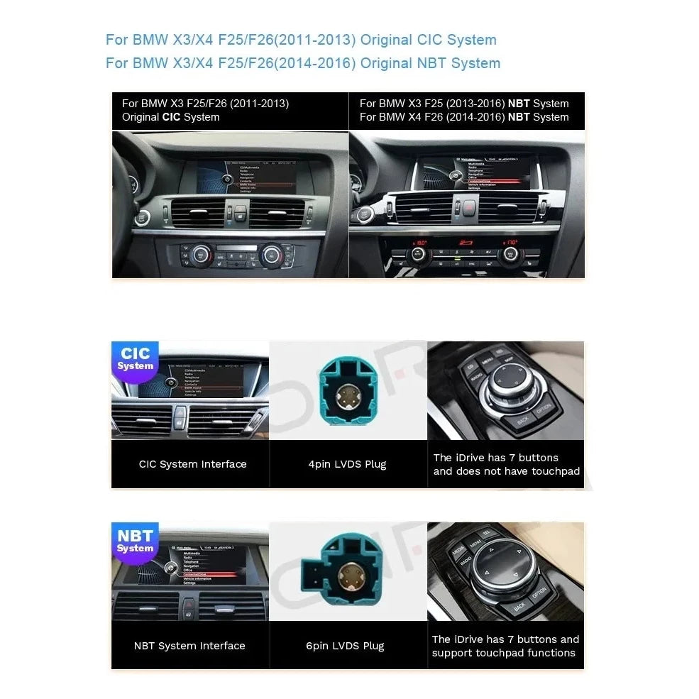 Navigatie BMW X3 F25 (2011-2012), Android, 4GB RAM 64GB, Ecran 8.8 inch, 8-core, sistem CIC