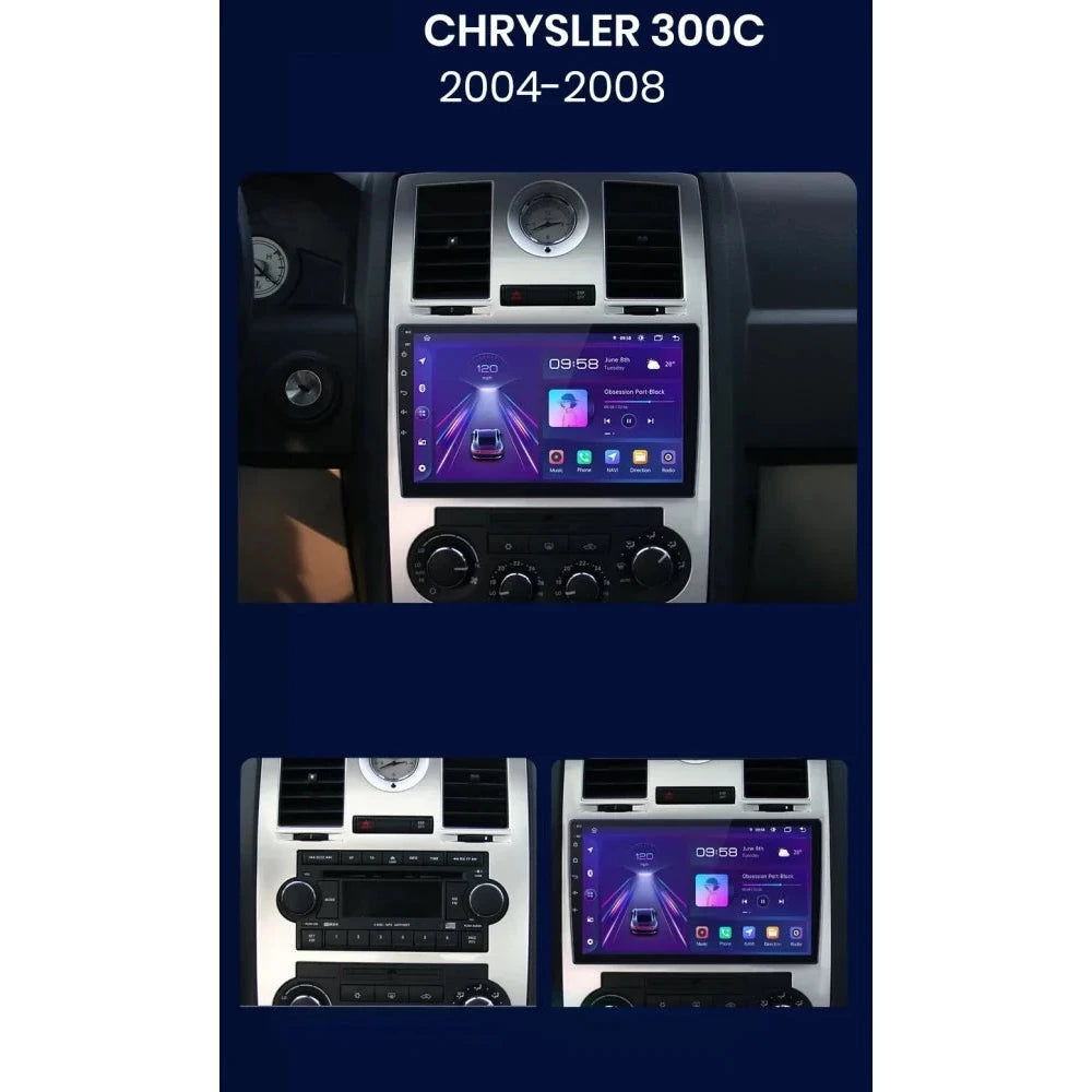 Navigatie Chrysler 300C (2004-2007), Android 12, 6GB RAM 128GB, google maps, youtube, wifi, waze, bluetooth