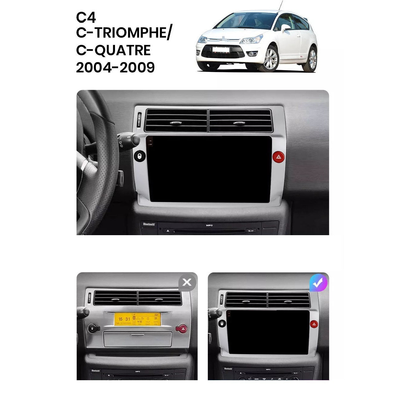 Navigatie Citroen C4 (2004-2009), Ecran 9 inch, 1GB RAM, 32GB