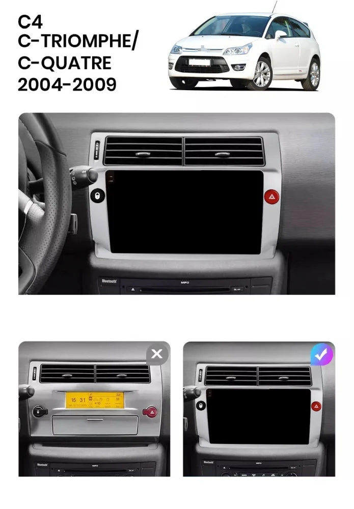 Navigatie Citroen C4 (2004-2009), Ecran 9 inch, 4GB RAM, 64GB, 8-core