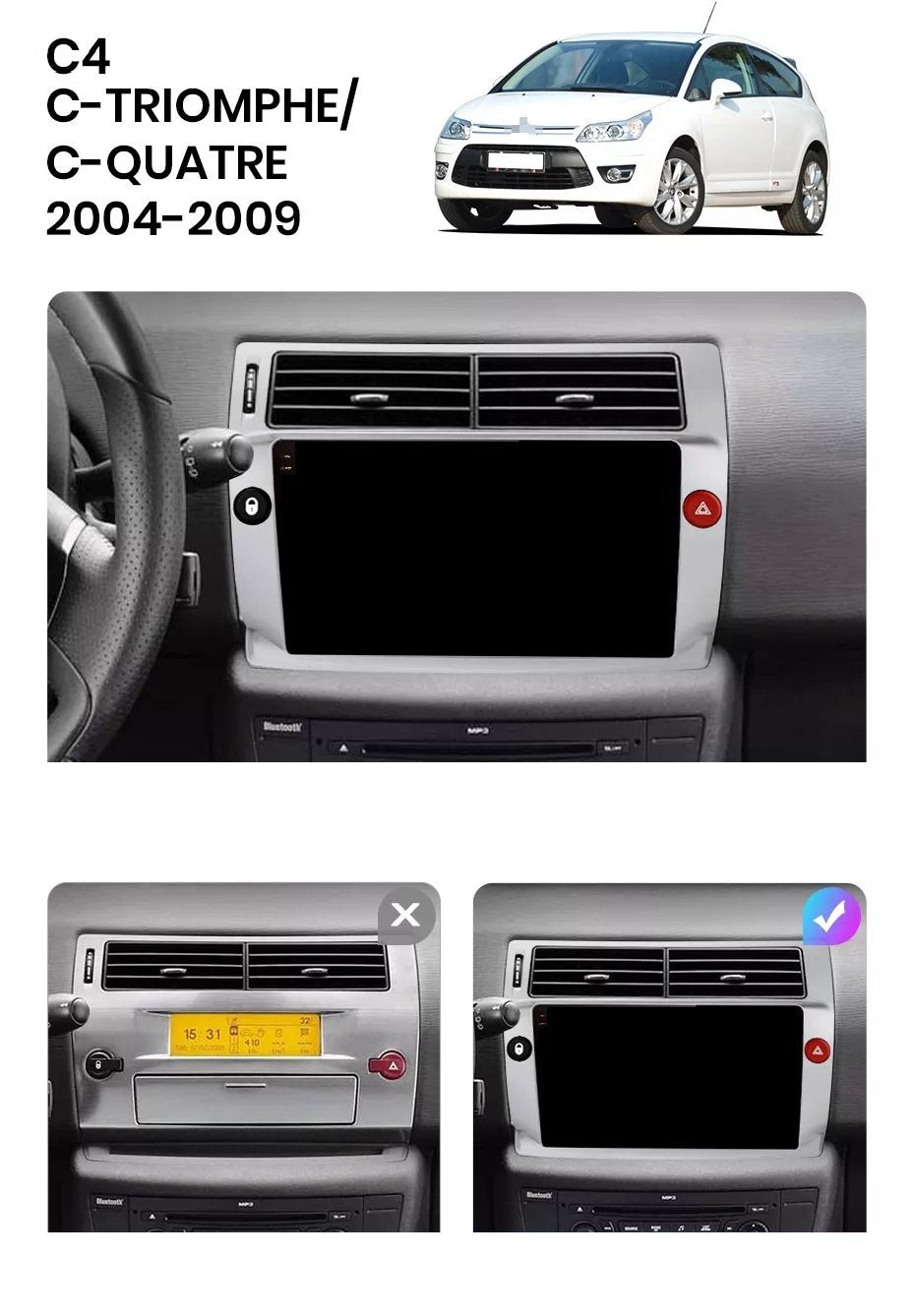 Navigatie Citroen C4 (2004-2009), Ecran 2K, 8GB RAM, 256GB, 8-core