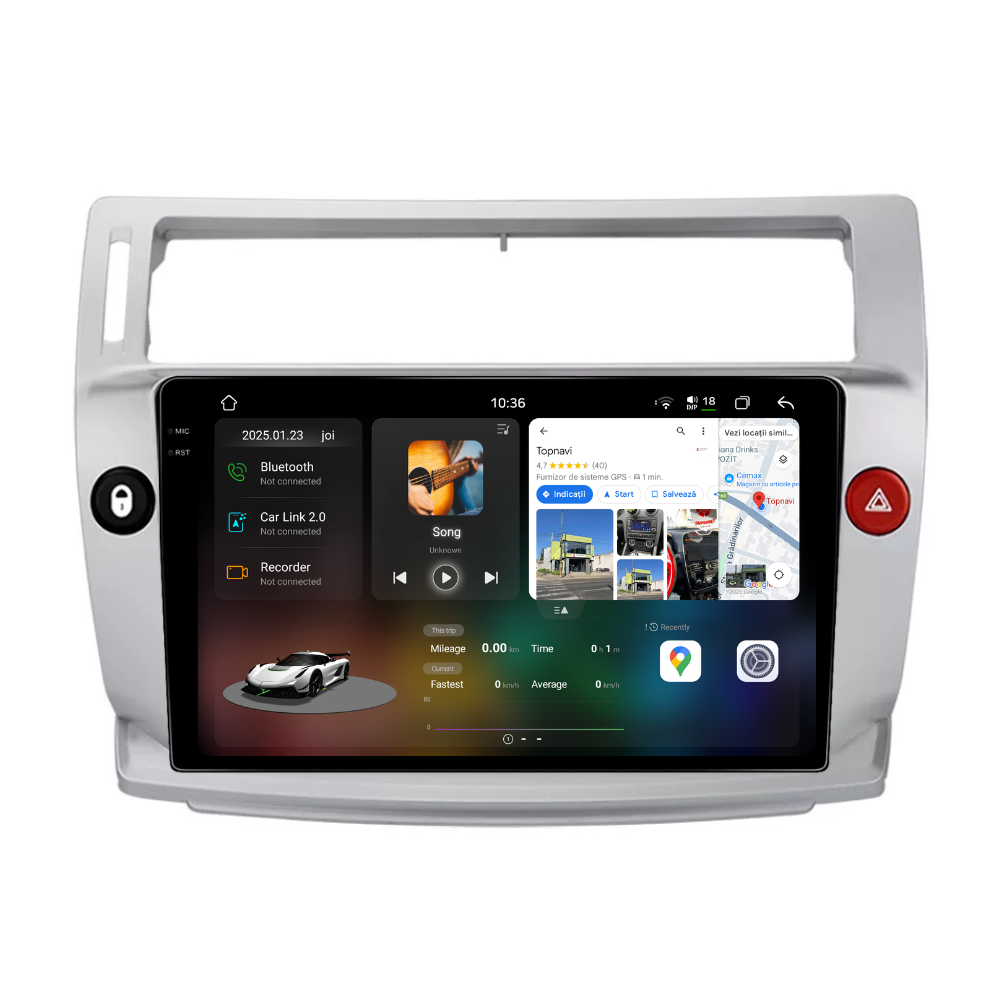 Navigatie Citroen C4 (2004-2009), Ecran 9 inch 2K, 12GB RAM, 256GB, 8-core