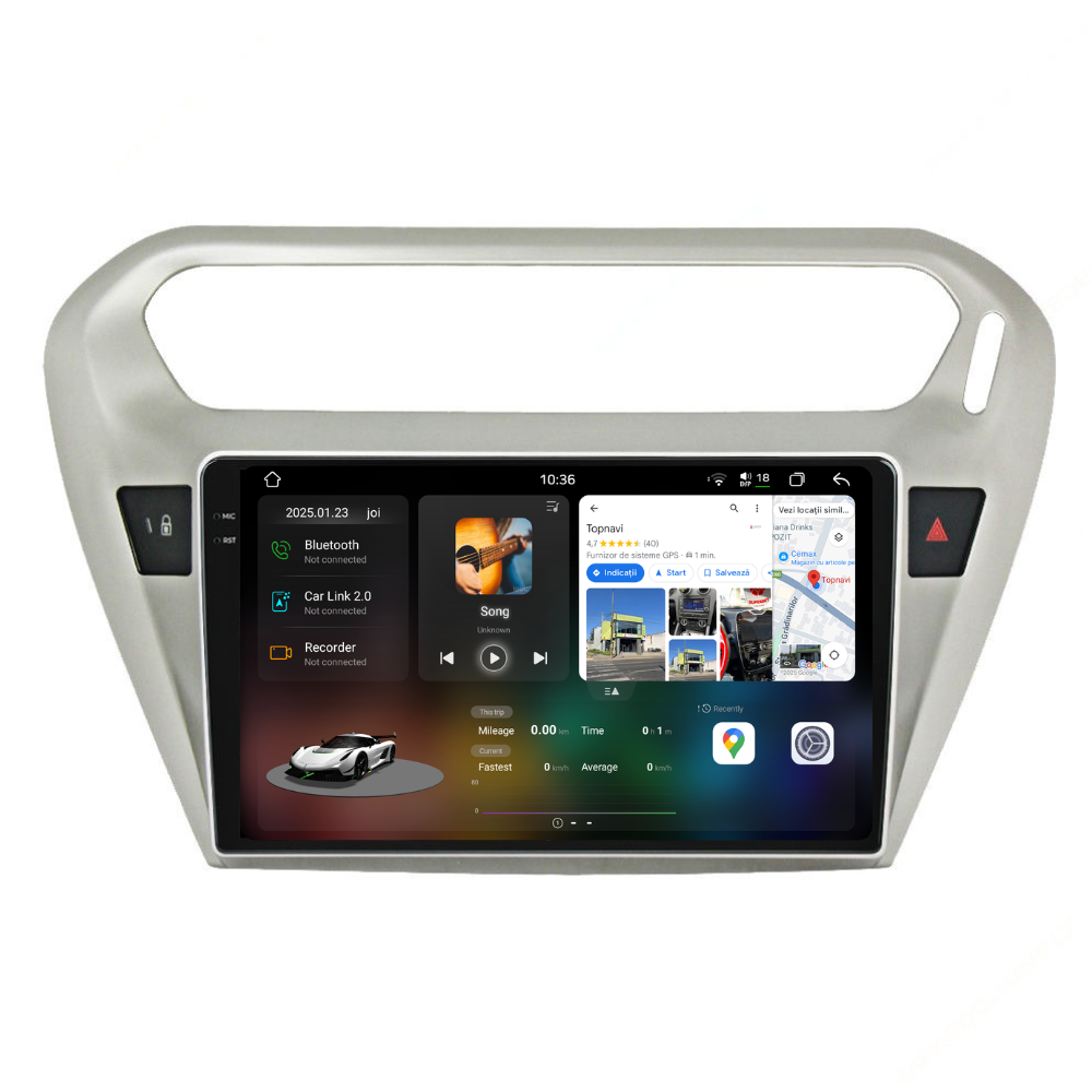 Navigatie Citroen Elysee (2013-2018), Ecran 9 inch 2K, 12GB RAM 256GB, 8-core