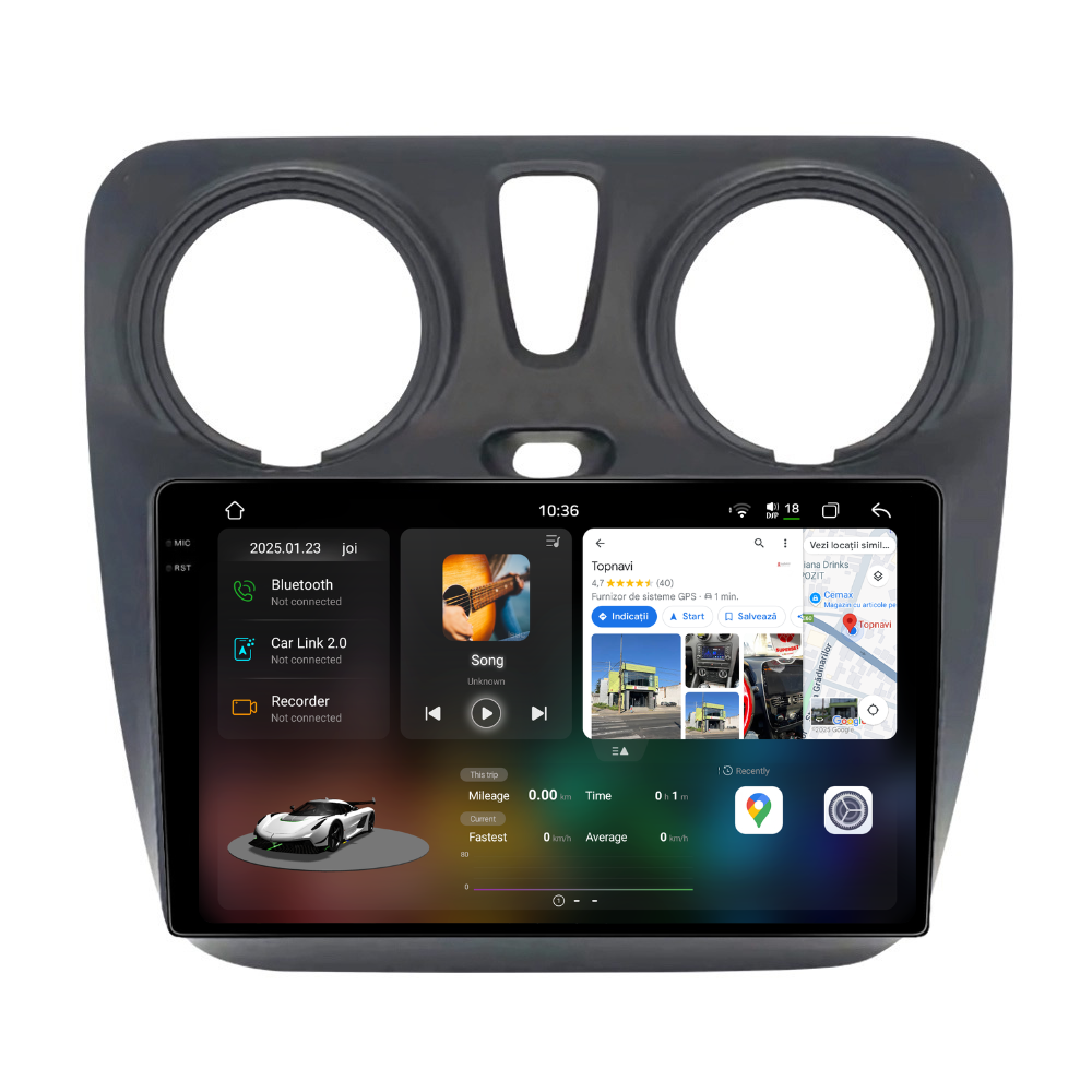 Navigatie Dacia Dokker (2012-2020), Android, Ecran 9 inch 2K, 12GB RAM 256GB, 8-core